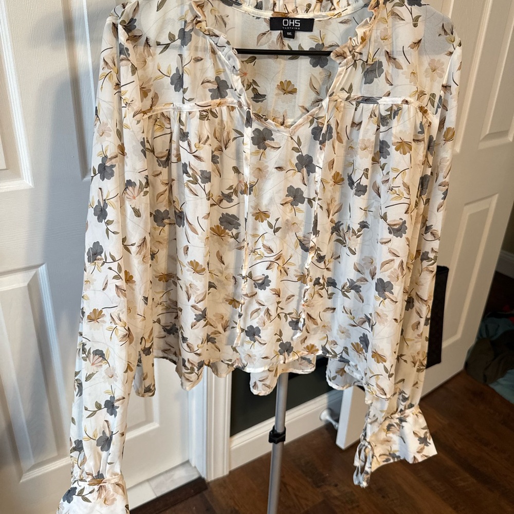 Oh Floral Blouse - White and Brown